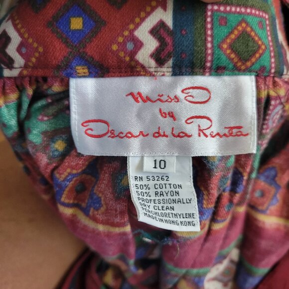 Vintage 80's Oscar de LA Renta  Boho Chic Skirt Full Skirt - Picture 9 of 9